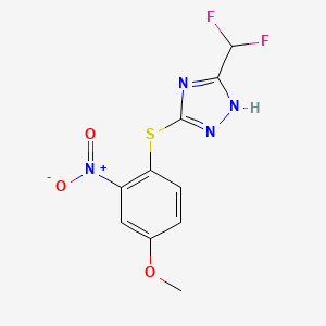 molecular formula C10H8F2N4O3S B15056001 3-(Difluoromethyl)-5-((4-methoxy-2-nitrophenyl)thio)-4H-1,2,4-triazole 