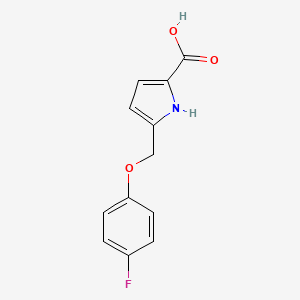 molecular formula C12H10FNO3 B15056005 5-((4-Fluorophenoxy)methyl)-1H-pyrrole-2-carboxylic acid 