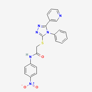 N-(4-Nitrophenyl)-2-((4-phenyl-5-(pyridin-3-yl)-4H-1,2,4-triazol-3-yl)thio)acetamide