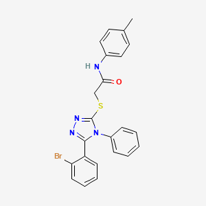 molecular formula C23H19BrN4OS B15056093 2-((5-(2-Bromophenyl)-4-phenyl-4H-1,2,4-triazol-3-yl)thio)-N-(p-tolyl)acetamide 