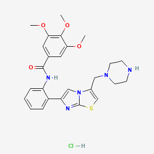 3,4,5-Trimethoxy-N-(2-(3-(piperazin-1-ylmethyl)imidazo[2,1-b]thiazol-6-yl)phenyl)benzamide hydrochloride