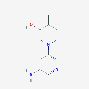 molecular formula C11H17N3O B15056125 1-(5-Aminopyridin-3-yl)-4-methylpiperidin-3-ol 