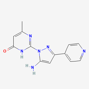 2-(5-Amino-3-(pyridin-4-yl)-1H-pyrazol-1-yl)-6-methylpyrimidin-4(3H)-one