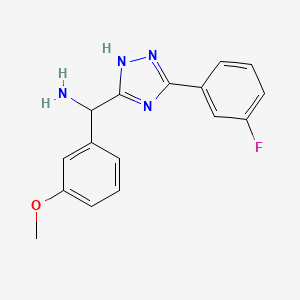 (5-(3-Fluorophenyl)-1H-1,2,4-triazol-3-yl)(3-methoxyphenyl)methanamine