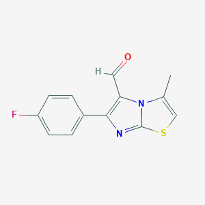 molecular formula C13H9FN2OS B150562 6-(4-Fluorophenyl)-3-methylimidazo[2,1-B][1,3]thiazole-5-carbaldehyde CAS No. 139359-87-8