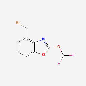 molecular formula C9H6BrF2NO2 B15056309 4-(Bromomethyl)-2-(difluoromethoxy)benzo[d]oxazole 