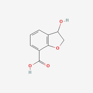 molecular formula C9H8O4 B15056339 3-Hydroxy-2,3-dihydrobenzofuran-7-carboxylic acid 