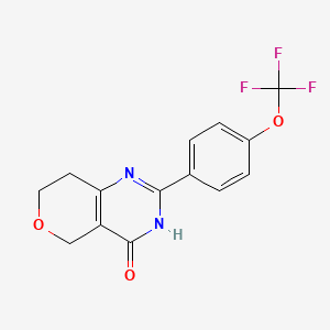 molecular formula C14H11F3N2O3 B15056351 2-(4-(Trifluoromethoxy)phenyl)-7,8-dihydro-3H-pyrano[4,3-D]pyrimidin-4(5H)-one 