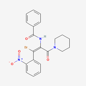 (Z)-N-(1-Bromo-1-(2-nitrophenyl)-3-oxo-3-(piperidin-1-yl)prop-1-en-2-yl)benzamide