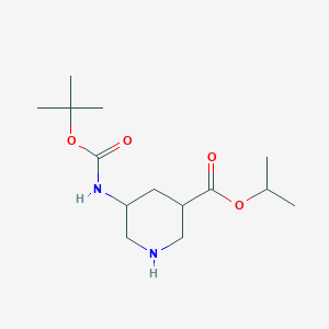 molecular formula C14H26N2O4 B15056429 Isopropyl 5-((tert-butoxycarbonyl)amino)piperidine-3-carboxylate 