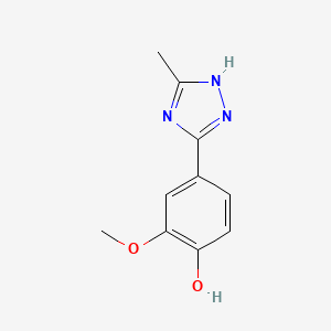 molecular formula C10H11N3O2 B15056431 2-Methoxy-4-(3-methyl-1H-1,2,4-triazol-5-yl)phenol 