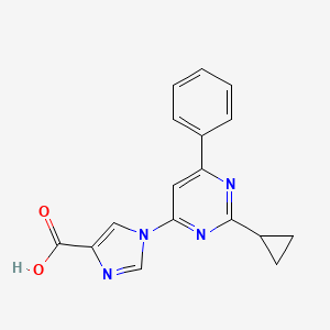 1-(2-Cyclopropyl-6-phenylpyrimidin-4-yl)-1H-imidazole-4-carboxylic acid