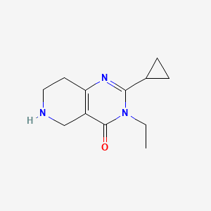 molecular formula C12H17N3O B15056496 2-Cyclopropyl-3-ethyl-5,6,7,8-tetrahydropyrido[4,3-d]pyrimidin-4(3H)-one 