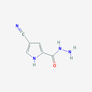 molecular formula C6H6N4O B15056538 4-Cyano-1H-pyrrole-2-carbohydrazide 