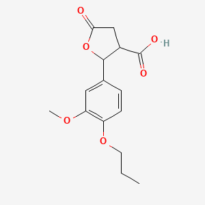 2-(3-Methoxy-4-propoxyphenyl)-5-oxotetrahydrofuran-3-carboxylic acid