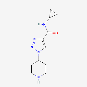 molecular formula C11H17N5O B15056716 N-Cyclopropyl-1-(piperidin-4-yl)-1H-1,2,3-triazole-4-carboxamide 