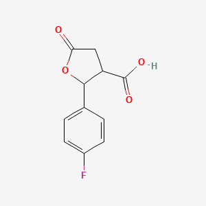 molecular formula C11H9FO4 B15056791 2-(4-Fluorophenyl)-5-oxotetrahydrofuran-3-carboxylic acid CAS No. 1399661-25-6