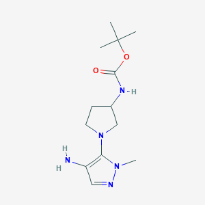 molecular formula C13H23N5O2 B15056819 tert-Butyl (1-(4-amino-1-methyl-1H-pyrazol-5-yl)pyrrolidin-3-yl)carbamate 