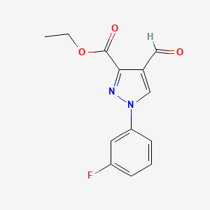 molecular formula C13H11FN2O3 B15056893 Ethyl 1-(3-fluorophenyl)-4-formyl-1H-pyrazole-3-carboxylate 