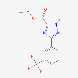 molecular formula C12H10F3N3O2 B15056939 Ethyl 3-(3-(trifluoromethyl)phenyl)-1H-1,2,4-triazole-5-carboxylate 