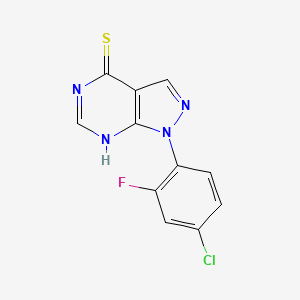 molecular formula C11H6ClFN4S B15056956 1-(4-Chloro-2-fluorophenyl)-1H-pyrazolo[3,4-d]pyrimidine-4-thiol 