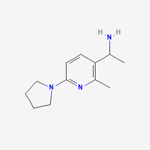 molecular formula C12H19N3 B15056977 1-(2-Methyl-6-(pyrrolidin-1-yl)pyridin-3-yl)ethanamine 