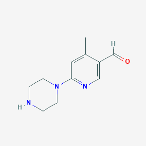 4-Methyl-6-(piperazin-1-yl)nicotinaldehyde