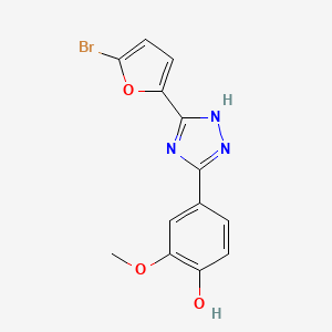 4-(3-(5-Bromofuran-2-yl)-1H-1,2,4-triazol-5-yl)-2-methoxyphenol