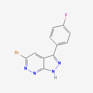 molecular formula C11H6BrFN4 B15057240 5-Bromo-3-(4-fluorophenyl)-1H-pyrazolo[3,4-C]pyridazine 