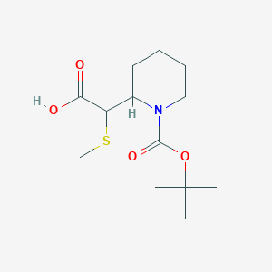 molecular formula C13H23NO4S B15057298 2-(1-(tert-Butoxycarbonyl)piperidin-2-yl)-2-(methylthio)acetic acid 