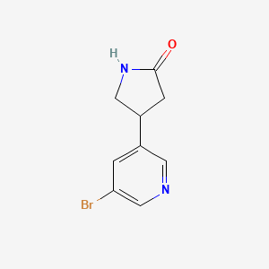 molecular formula C9H9BrN2O B15057308 4-(5-Bromopyridin-3-yl)pyrrolidin-2-one 