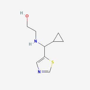 molecular formula C9H14N2OS B15057393 2-((Cyclopropyl(thiazol-5-yl)methyl)amino)ethanol 