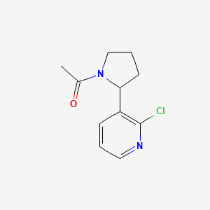 molecular formula C11H13ClN2O B15057473 1-(2-(2-Chloropyridin-3-yl)pyrrolidin-1-yl)ethanone 