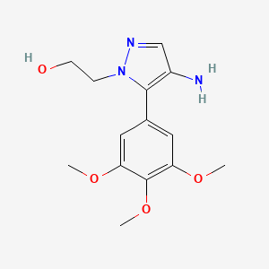 molecular formula C14H19N3O4 B15057672 2-(4-Amino-5-(3,4,5-trimethoxyphenyl)-1H-pyrazol-1-yl)ethanol 