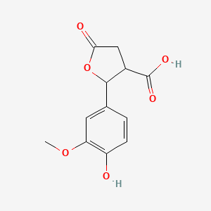 2-(4-Hydroxy-3-methoxyphenyl)-5-oxotetrahydrofuran-3-carboxylic acid