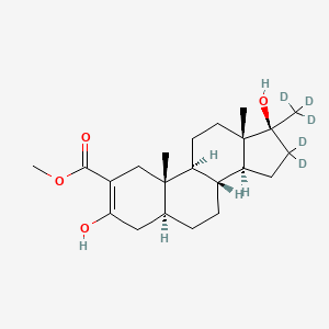 molecular formula C22H34O4 B1505788 Methyl (5S,8R,9S,10S,13S,14S,17S)-16,16-dideuterio-3,17-dihydroxy-10,13-dimethyl-17-(trideuteriomethyl)-4,5,6,7,8,9,11,12,14,15-decahydro-1H-cyclopenta[a]phenanthrene-2-carboxylate CAS No. 853904-67-3
