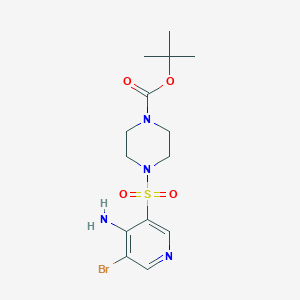 molecular formula C14H21BrN4O4S B15057906 tert-Butyl 4-((4-amino-5-bromopyridin-3-yl)sulfonyl)piperazine-1-carboxylate 