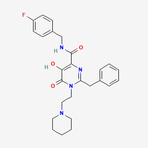 2-Benzyl-N-[(4-fluorophenyl)methyl]-5-hydroxy-6-oxo-1-[2-(piperidin-1-yl)ethyl]-1,6-dihydropyrimidine-4-carboxamide