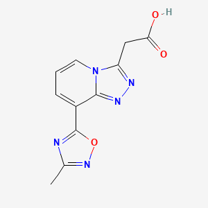 molecular formula C11H9N5O3 B15058034 2-(8-(3-Methyl-1,2,4-oxadiazol-5-yl)-[1,2,4]triazolo[4,3-a]pyridin-3-yl)acetic acid 