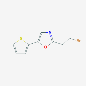 molecular formula C9H8BrNOS B15058036 2-(2-Bromoethyl)-5-(thiophen-2-yl)oxazole 