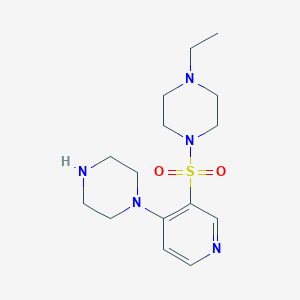 molecular formula C15H25N5O2S B15058049 1-Ethyl-4-((4-(piperazin-1-yl)pyridin-3-yl)sulfonyl)piperazine 