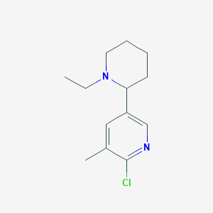 2-Chloro-5-(1-ethylpiperidin-2-yl)-3-methylpyridine