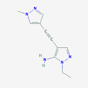 1-Ethyl-4-((1-methyl-1H-pyrazol-4-yl)ethynyl)-1H-pyrazol-5-amine