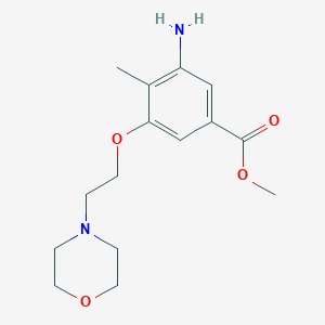 molecular formula C15H22N2O4 B15058258 Methyl 3-amino-4-methyl-5-(2-morpholinoethoxy)benzoate 