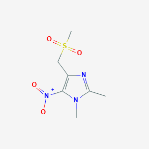 molecular formula C7H11N3O4S B15058271 1,2-Dimethyl-4-((methylsulfonyl)methyl)-5-nitro-1H-imidazole 