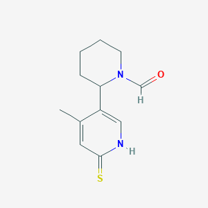 molecular formula C12H16N2OS B15058284 2-(6-Mercapto-4-methylpyridin-3-yl)piperidine-1-carbaldehyde 