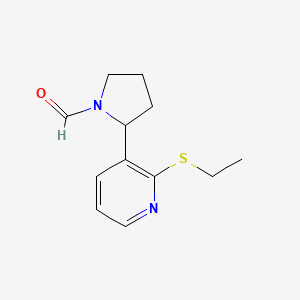 2-(2-(Ethylthio)pyridin-3-yl)pyrrolidine-1-carbaldehyde