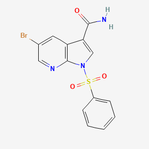 molecular formula C14H10BrN3O3S B1505855 1H-Pyrrolo[2,3-B]pyridine-3-carboxamide, 5-bromo-1-(phenylsulfonyl)- 