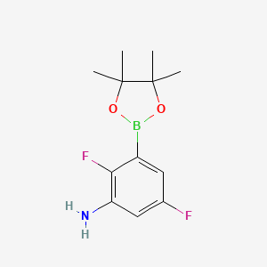 molecular formula C12H16BF2NO2 B1505880 2,5-Difluoro-3-(4,4,5,5-tetramethyl-1,3,2-dioxaborolan-2-YL)aniline CAS No. 1269233-00-2
