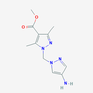 Methyl 1-((4-amino-1H-pyrazol-1-yl)methyl)-3,5-dimethyl-1H-pyrazole-4-carboxylate